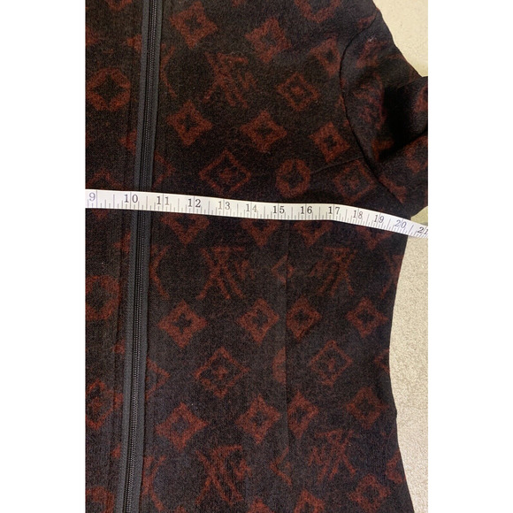 Regancy Total Fashion Midi Dress Womens Large 10/12 Black wRed Geometric Print - Picture 12 of 15